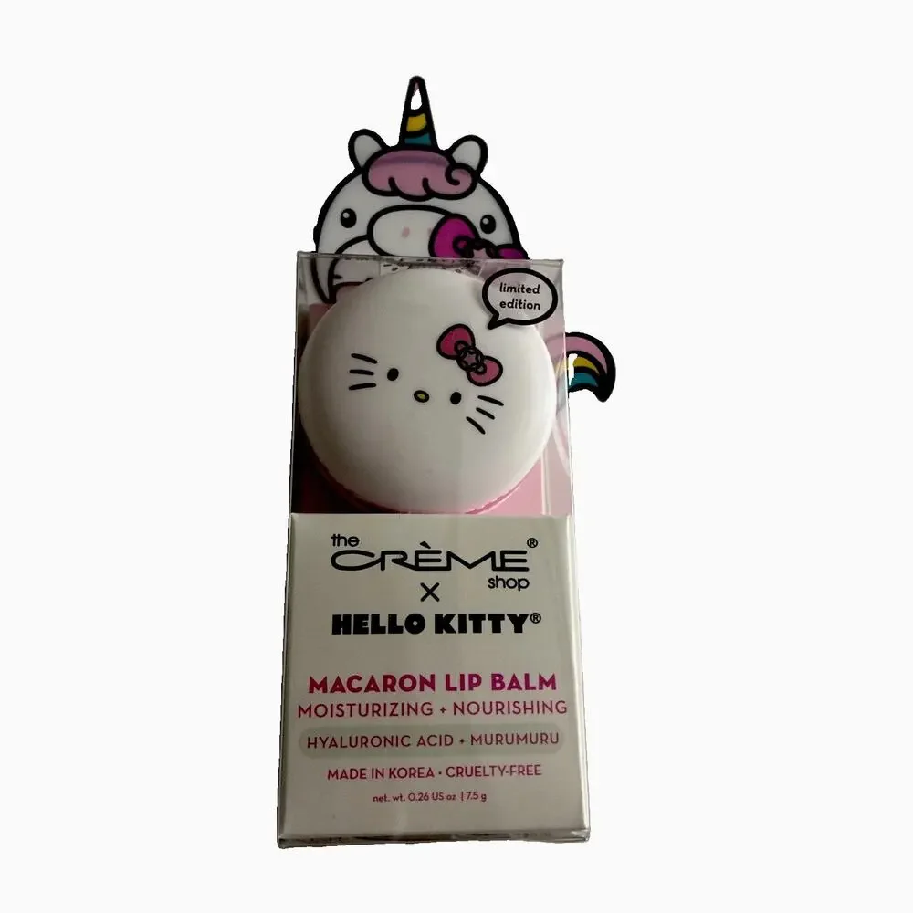 The Creme Shop Hello Kitty Unicorn Macaron Lip Balm Sweet Sprinkles 2pc Set NEW